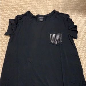 short sleeve with a bedazzled pocket